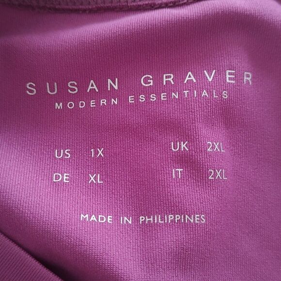 Susan Graver Orchid color Modern Essentials Top Sz 1X - Picture 4 of 5
